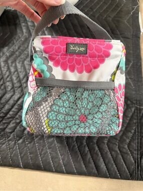 thirty-one Pink Teal Floral square tote Bag